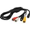 vhbw cavo audio video compatibile con Sony DCR-DVD653E, DCR-DVD7, DCR-DVD653, DCR-DVD703 fotocamera digitale, camera - Cavo AV, 1,5 m