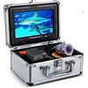 LLOOPK Fish Finder Kit Monitor a colori da 7 pollici Subacquea 12pcs Telecamera da pesca IR 15M 30M 50M Cavo Custodia da trasporto in alluminio Impermeabile(A IR 15M)
