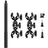 Camnoon PU495B Supporto per manubrio per motocicletta Supporto per morsetto per manubrio e kit di sostituzione per selfie stick da 59 pollici per GoPro Hero 12/11/10
