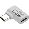Generico Adattatore USB C Ad Angolo Retto,Adattatore USB C Ad Angolo, Adattatore Da 90 Gradi Con Trasferimento Dati A 40 Gbps E PD 140 W, Adattatore Maschio-femmina 8K 60Hz, Adattatore Extender USB Tipo C Per