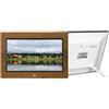 Generic Cornice Digitale, Cornice Digitale LCD LED 10 Pollici, Display IPS 1024x600 Full HD 16:9 - Macchina Pubblicitaria Elettronica in Legno - Lettore Musica/Video/Immagini