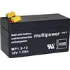 multipower 123578 PB-12-1,2-4,8 MP1,2-12 - Batteria al piombo 12 V 1,2 Ah (AGM) (L x A x P) 97 x 59 x 43 mm FLA