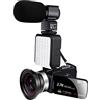 QZCX Videocamera Digitale, 2.7K Video Camera Camcorder Webcam 3.0 Inch IPS HD Touch screen FHD Camera Support Remote Control Original Camera(32GB SD Card,Option D)