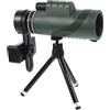 MALUGOGO Telescopio monoculare 12 x 50 con supporto per smartphone e treppiede regolabile, telescopio portatile per campeggio e birdwatching con obiettivo grandangolare per adulti