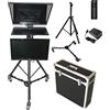 Susisang Kit di teleprompter portatile da 20 pollici Telaio in vetro regolabile con telecomando e supporto in alluminio scatola speciale Xp Win7 Win10 sistema per studio realizzare video e live (doppio