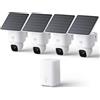 eufy Security SoloCam E30, kit di 4 camme, telecamere di sicurezza wireless per esterni, telecamera solare per esterni wireless, panoramica a 360°, tracciamento AI, chiarezza 2K, senza canone mensile