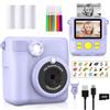 Radekly Fotocamera a stampa istantanea per bambini, regalo di compleanno per bambini dai 3 ai 12 anni, videocamera digitale HD 1080P per bambini, giocattolo portatile per bambini, con 3 rotoli di