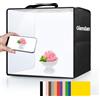 Glendan Photo Light Box Fotografia: Scatola fotografica portatile 40,6 x 30,5 cm con 112 luci LED dimmerabili - Piccola scatola pieghevole per studio fotografico con 12 sfondi colorati per gioielli