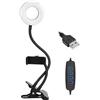 Eujgoov Luce di Riempimento USB Luce di Riempimento Ad Anello a LED, Luce Ad Anello a LED 10 Marce Dimmerabile con Clip per Ricamo di Lettura di Fotografie Dal Vivo