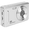 Sxhlseller Camera Digitale 4K per Fotografia, Videocamera Video AutoFocus 16x Zoom con Schermo da 2,4 Pollici, Fotocamera da Viaggio Anti -Shake da 64 MP per Selfie Vlog (SILVER)