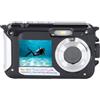 Plyisty Fotocamera Subacquea da 2,7K 48MP, Fotocamera Impermeabile da 10FT con Schermo Posteriore da 2,8 Pollici e Schermo Anteriore da 1,8 Pollici, Rilevamento Intelligente dei Volti,