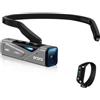 HUIOP Videocamera EP7 Videocamera 4K 60fps indossabile da testa Visuale in prima persona Videocamera a mani libere Controllo APP Autofocus Gimbal a 2 assi integrato Anti-shake con telecomando
