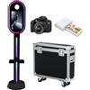 PAAFNN Macchina per cabina fotografica a specchio con touch screen da 15,6 pollici, con custodia da volo, luce RGB per feste, eventi, matrimoni, noleggio (nero, macchina+fotocamera+mini stampante)
