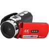 Jectse Camera Vlog da 64 MP, Videocamera da Videocamera 4K con WiFi, Schermo di Rotazione da 3 Pollici da 180 Gradi, Interfaccia OTG, Registrazione di 8 Ore, 3 Luci di Riempimento a