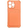 LMobile Card Armor Case Cover for Samsung Galaxy A22 4G Card Wallet Air Bag Armored housing Orange
