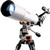 RENYUEH Telescopi per bambini adulti per astronomia, telescopio rifrattore da 80 mm con treppiede e cercatore, impermeabile per la notte in condizioni di scarsa illuminazione, telescopio da viaggio con b