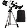 RENYUEH Telescopio rifrattore, apertura 50-100 mm, telescopio da viaggio portatile, telescopio per principianti di astronomia, con treppiede e zaino