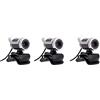 Fegtrty 3X Fotocamera Web USB 2.0 da 12 Megapixel con Fotocamera HD da 360 Gradi con Microfono A Clip per PC Desktop Skype Computer Portatile