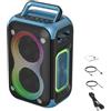 Domary Altoparlante Portatile Luci RGB Ad Alta Potenza da 60 W Altoparlanti BT Wireless per la Casa All'aperto (Blu)