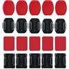 CAZSTYK 8/12/16/20/24/36 pezzi adesivi per casco adesivo piatto curvo montaggi kit di accessori per 3 4 5 6 7 8 9 10 11 12 supporto adesivo per fotocamera