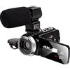 BAFEIYA Registratore per videocamera Vlogging con videocamera Videocamere digitali professionali 4K Blogger Live Cast Streaming Camcorder for UHD 18X Zoom Vlog Webcam Videoregistratore(No SD Card,With Microph