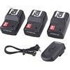 Andoer 16 Canali Wireless Remote Flash Trigger 1 Trasmettitore + 3 Ricevitori + 1 Cavo di Sincronizzazione per Canon Nikon Pentax Olympus Sigma Sunpak Vivitar Neewer YOUNGNUO Speedlite