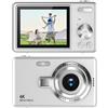 Tidgel Fotocamera CCD, economica per studenti, selfie, ad alta risoluzione, fotocamera digitale retrò, fotocamera compatta (argento)
