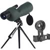 SMTYXS Cannocchiale Da Osservazione Con Zoom 25-75x60, Obiettivo ED, Potente Monocolo Prisma Bak4, Telescopio For Campeggio All'aperto, Birdwatching, Tiro(Green)