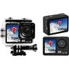 Andoer Action Camera 4K 30FPS 16MP WiFi Fotocamera sportiva 160 ° Obiettivo grandangolare doppio schermo 30 M/95 piedi impermeabile con custodia impermeabile Kit di accessori di montaggio per