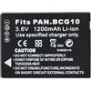 TYRLBDXS Batteria For Fotocamera Da 1200 MAh, Modello DMW BCG10, Compatibile Con Lumix DMC-3, D1, DMC-TZ7, DMC-TZ8, DMC-TZ10, DMC-TZ18, DMCTZ19(1Battery)