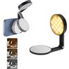 Camnoon Selfie Magnetico Luce Selfie Incorporata Specchio 2500-6000 180 ° Specchio per Trucco a Rotazione Luce con Anello Magnetico Compatibile con IOS e Telefoni