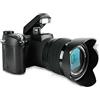 DMETE Obiettivo grandangolare for videocamera HD da 33 MP + teleobiettivo 24X + LED + set treppiede Regalo per principianti(1)
