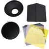 Holigie Porta della stalla, Porta della stalla illuminata con griglia a nido d'ape, riflettore, diffusore e 5 filtri gel colorati per accessori di illuminazione fotografica