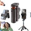 NNBWLMAEE Pocketflex Mini treppiede, treppiede mini JJ02, razunoth treppiede con telecomando staccabile, interruttore a pulsante one-touch, rotazione a 360°, supporta fino a 2 kg (nero, luce di riempimento* 1)