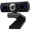 TIEOAXFT Webcam streaming USB 1080P 60fps con microfono for riunioni al computer, webcam for Windows, Mac e Linux