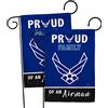 Breeze Decor Proud Family Airman Garden Flag 2pcs Pack Armed Air Force USAF United State American Military Veteran Retire Official House Banner Small Yard Gift Double-Sided, Made in USA