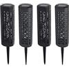 WELL HOME MOBILIARIO & DECORACIÓN Well Home Pack 4 lampade solari a LED 6x6x20cm in Polipropilene Nero con Batteria AAA Ricaricabile e Interruttore