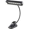 K&M 12248 Lampada per leggio musicale Concert Light nero - paralume di 15 cm - con clip, collo di cigno, 6 LED, sacca da tarporto inclusa
