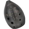 ULIJTH Ocarina tradizionale a 8 fori in ceramica nera realizzata in argilla nera strumento melodioso a fiato regalo per gli appassionati della cultura strumento musicale tradizionale cinese