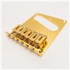 Yuemiya Ponte per chitarra elettrica 54 mm (2-1/8) oro con montaggio a 6 sellette per ponte chitarra Fender Telecaster, doppio carico superiore o corpo passante con viti di montaggio (oro)