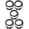 Pronomic Set da 5 Pronomic Stage IECD-2.5 DMX Cavo Ibrido C/DMX (cavo combinato per alimentazione e segnale DMX, lunghezza: 2,5 m) Nero