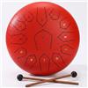 Generico Handpan, Tamburo a Lingua D'acciaio da 4 Pollici, 8 Note, con Libro di Musica, Strumenti a Percussione Rilassanti in Stile Rain Drum, Regalo Musicale per Adulti(Rosso,12 pollici 13 Nota)