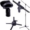 MusicalStore2005 Asta Microfono Regolabile con Supporto Universale - Base Tripode Stabile, Altezza 95-158 cm, Braccio 75 cm, Porta Microfono in ABS - MusicalStore2005