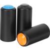 HOMSFOU 3 Pezzi Copribatteria Per Microfono Vite Per Batteria Microfono in Plastica Resistente Compatibile (nero+arancione+blu)