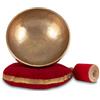 XDrum Set Completo Campana Tibetana XDrum Omshanti 25 cm, Fatta a mano in India | Materiale: lega di ottone, Diametro: ca. 25 cm, Peso: ca. 1900 g, Colore: oro, Cuscino, Ideale come base per campana tibetana