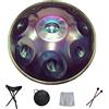 SHATONG Handpan armonico Drum Hand Pan 9 10 12 14 Note Strumento a percussione Professionale Handpan in Acciaio con Borsa da Viaggio Decorazione in Corda e Mazze per Meditazione Yoga Zen