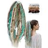 NNBWLMAEE Elastic Dread Ponytail, 26cm Boho Dreadlock Ponytail Extension with Hair Tie, Shell and Charm Details, Lightweight Natural Hand-braided Braids Long Ponytails Dreads for Women Men Festival Daily (C1)