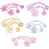 VANTOBEST 10 elastici per capelli con perline di camelia, con palline colorate, senza danni, per coda di cavallo, da donna (colori misti)