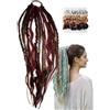 NNBWLMAEE Elastic Dread Ponytail, 26cm Boho Dreadlock Ponytail Extension with Hair Tie, Shell and Charm Details, Lightweight Natural Hand-braided Braids Long Ponytails Dreads for Women Men Festival Daily (N1)