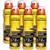 L'ORÉAL Loreal Men Expert Invincible Sport 72 H, deodorante spray deodorante, 6 x 150 ml